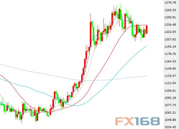 (现货黄金日线图 来源:FX168财经网)