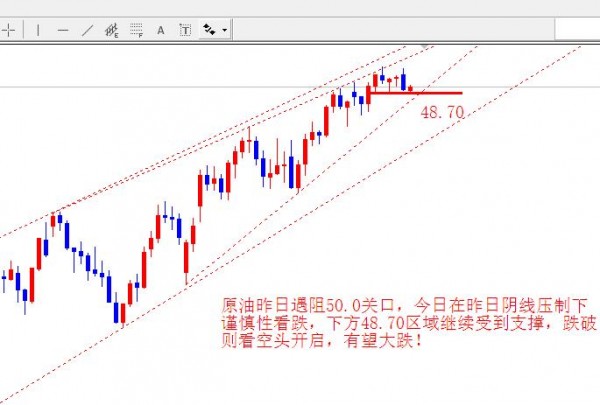 杨朋威：黄金九阴后见阳延续反弹，原油遇阻50.0关口看跌！